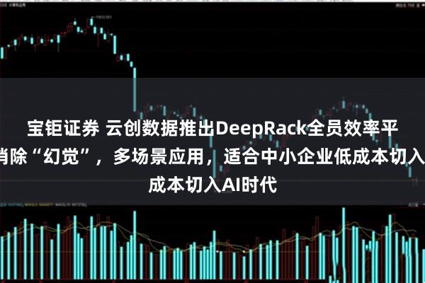 宝钜证券 云创数据推出DeepRack全员效率平台  能消除“幻觉”，多场景应用，适合中小企业低成本切入AI时代